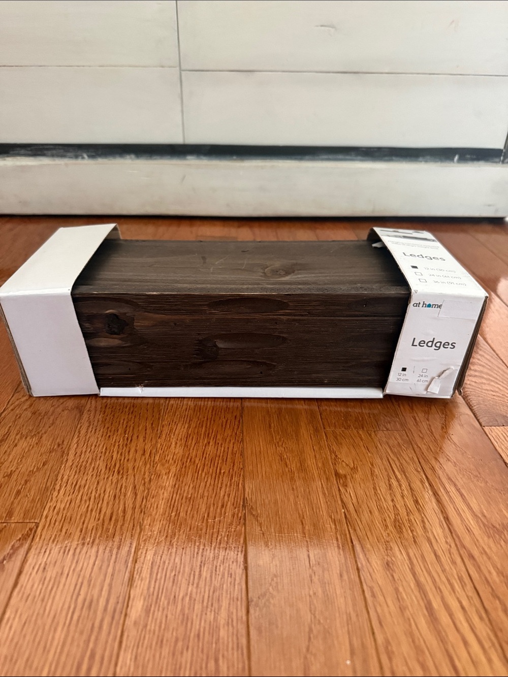 At Home Dark Brown Wood Ledge Shelf